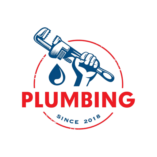 Logo stylisé de plomberie avec clé et goutte